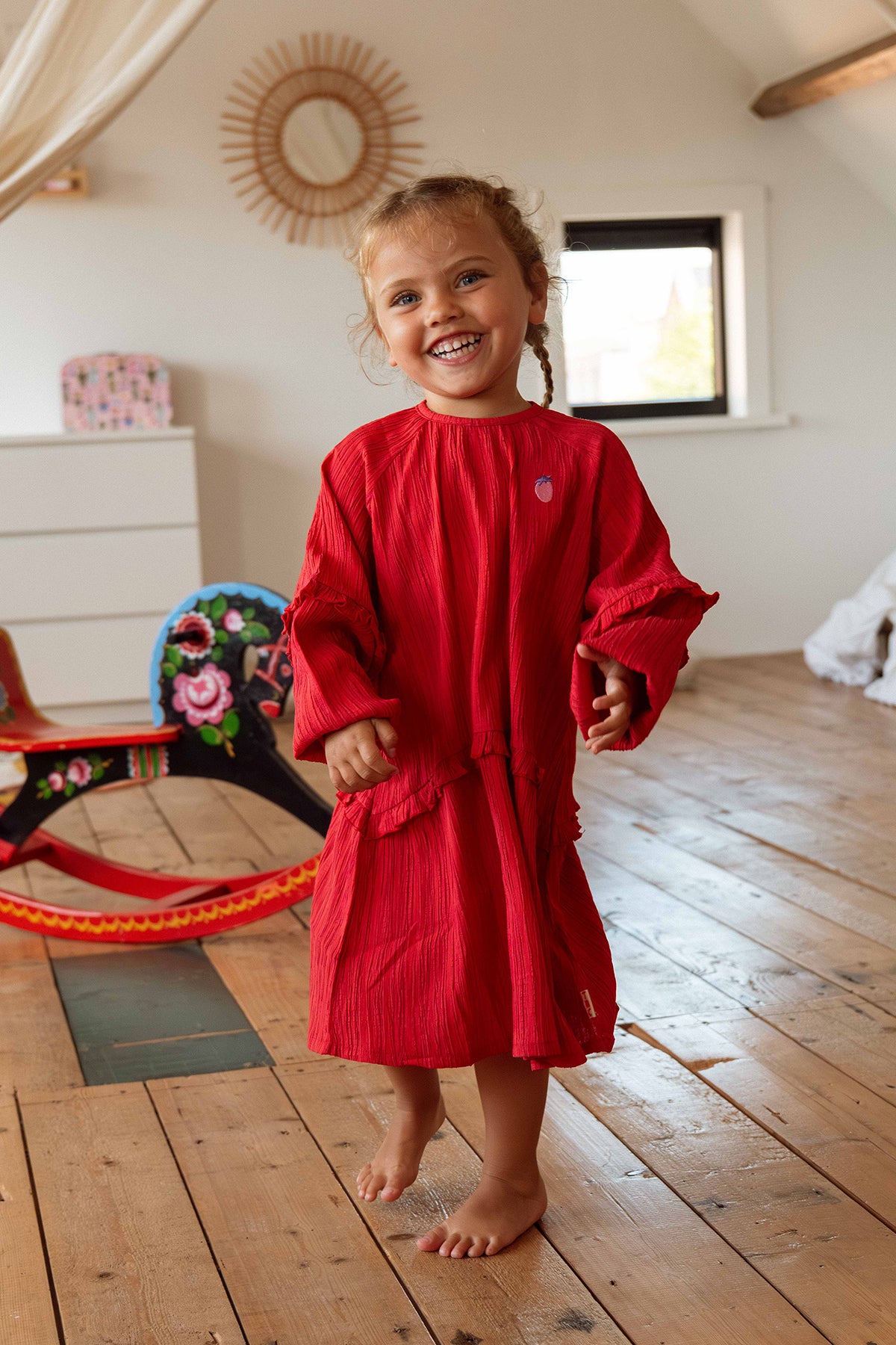 VALERIE DRESS RED BOLD COLORS
