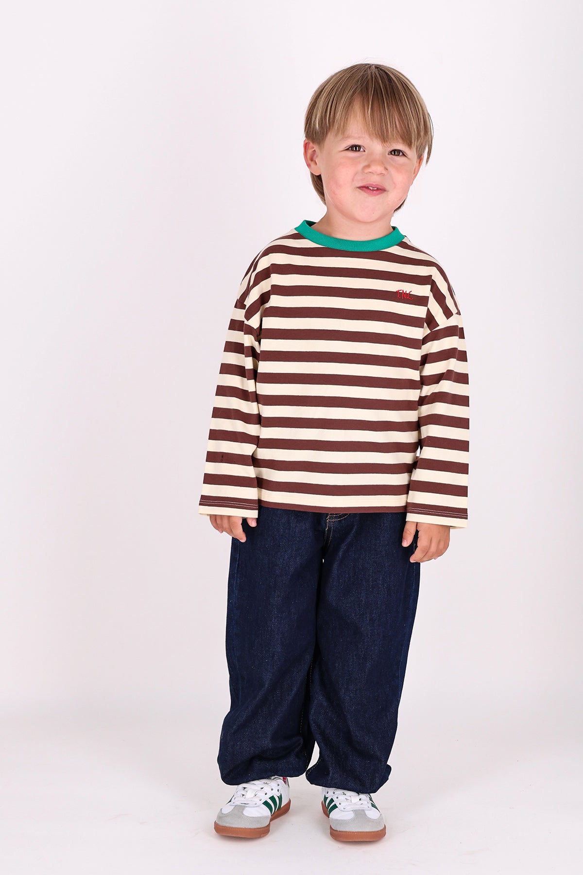 LOU LONGSLEEVE WHITE WILD AT HEART brownstone stripes