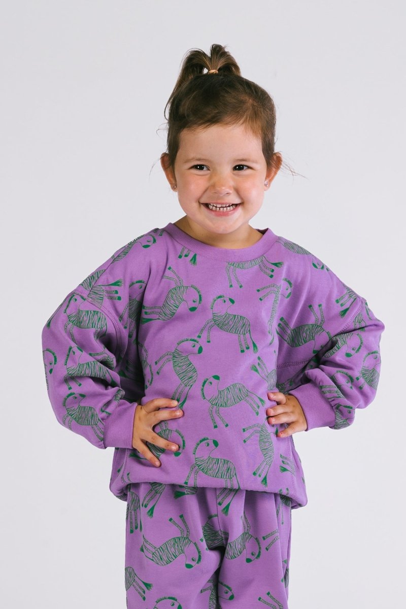 Bobbie Sweater Paars Zebraprint - The New Chapter Store