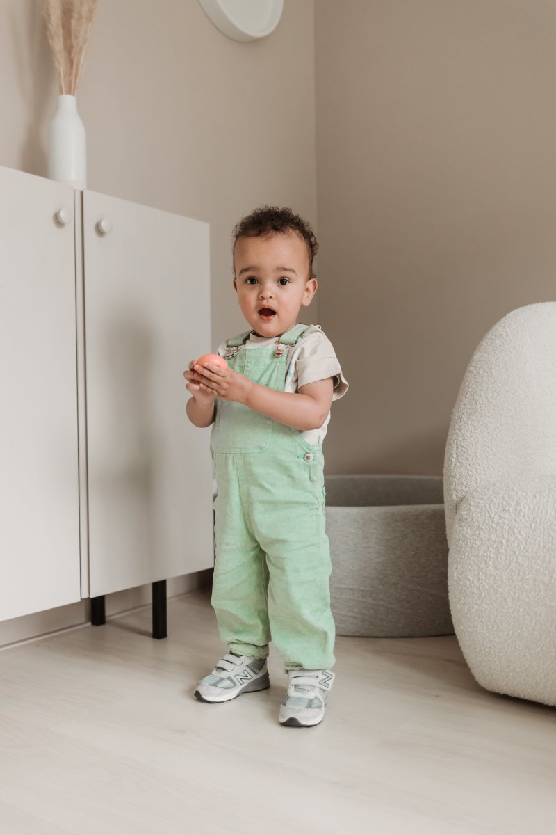 Dot jumpsuit green denim - The New Chapter Store