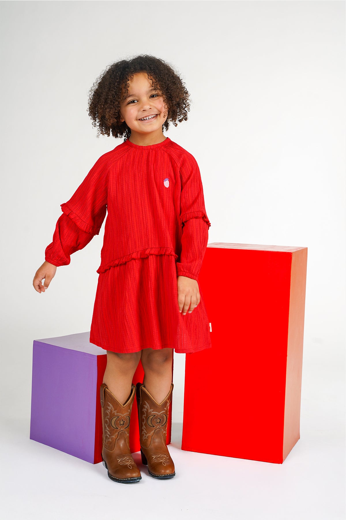 VALERIE DRESS RED BOLD COLORS