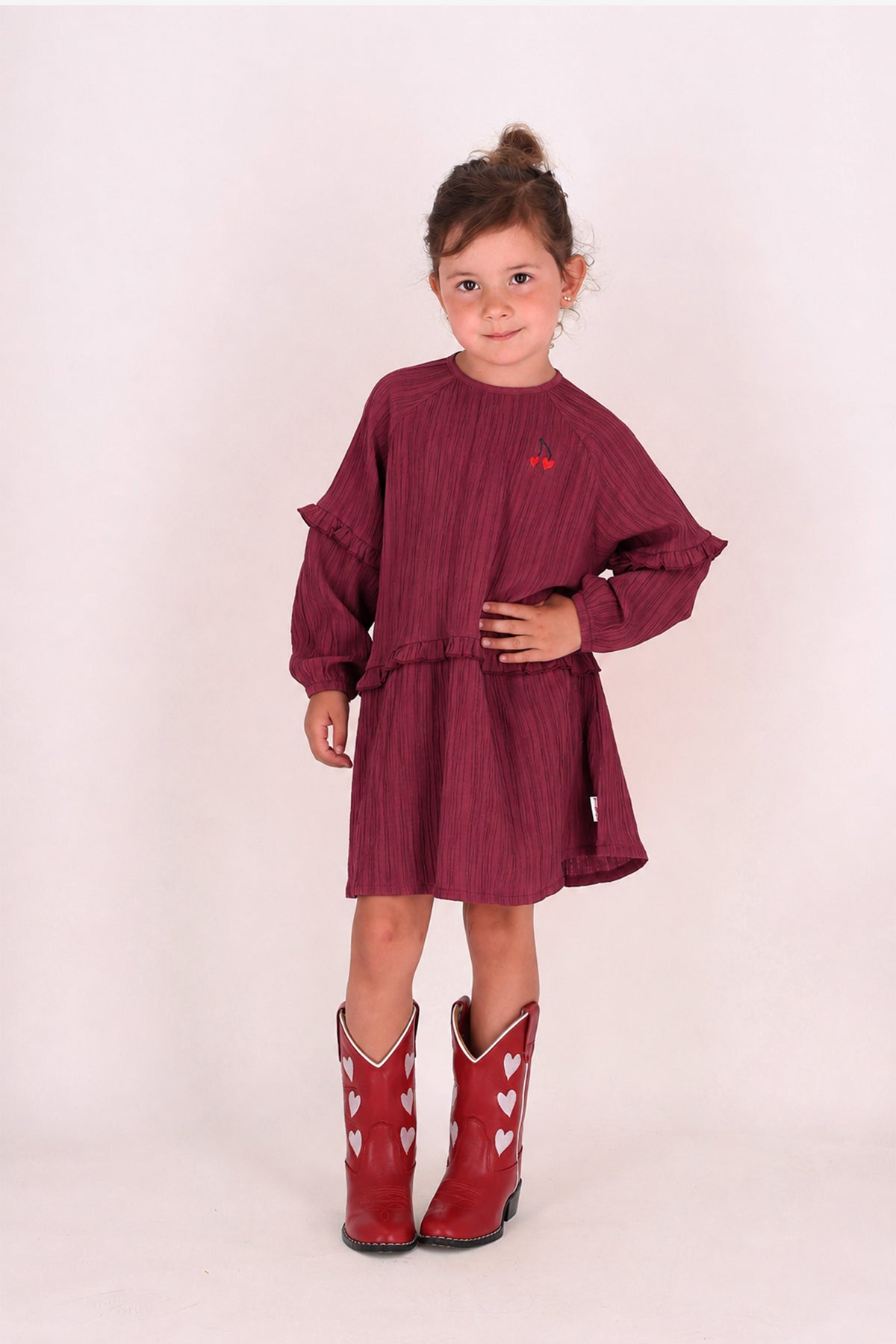VALERIE DRESS BURGUNDY FULL HOUSE