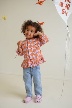 Abbey blouse lila oranje Birdie - The New Chapter Store