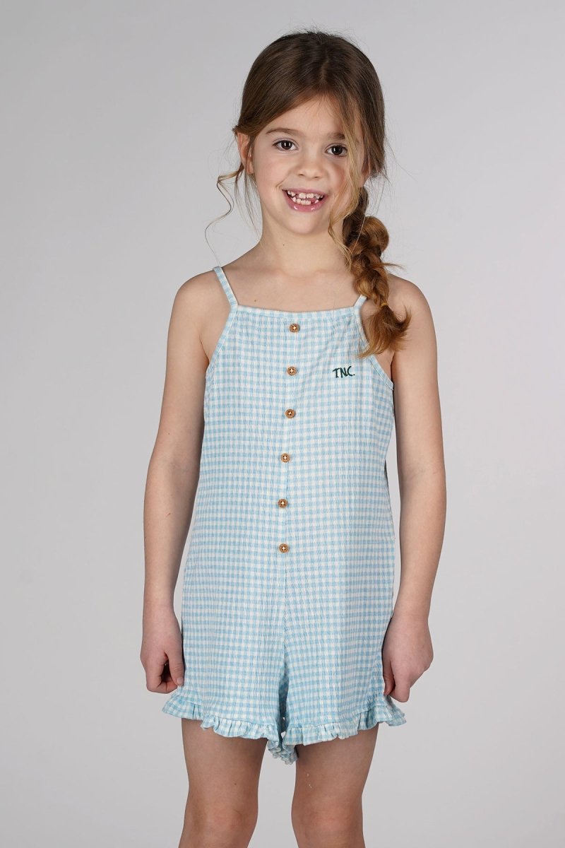 Fien jumpsuit blauw ruitjes vacances - The New Chapter Store